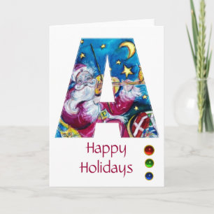 CHRISTMAS A BRIEF/INSPIRED SANTA MONOGRAM FEESTDAGEN KAART