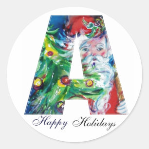 CHRISTMAS A BRIEF / SANTA MET CHRISTMAS TREE RONDE STICKER