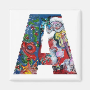 CHRISTMAS A BRIEF / SANTA MET VIOLIN MONOGRAM MAGNEET