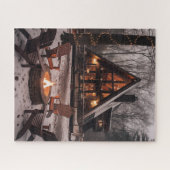 CHRISTMAS A-FRAME CABINE HOUSE JIGSAW PUZZLE (Horizontal)