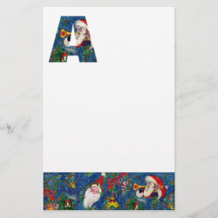 CHRISTMAS A LETTER/SANTA CLAUS BUGLER MONOGRAM BRIEFPAPIER