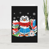 Christmas A Penguin Reading Book Snowflake Cocoa H Kaart (Voorkant)