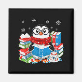 Christmas A Penguin Reading Book Snowflake Cocoa H Magneet (Voorkant)
