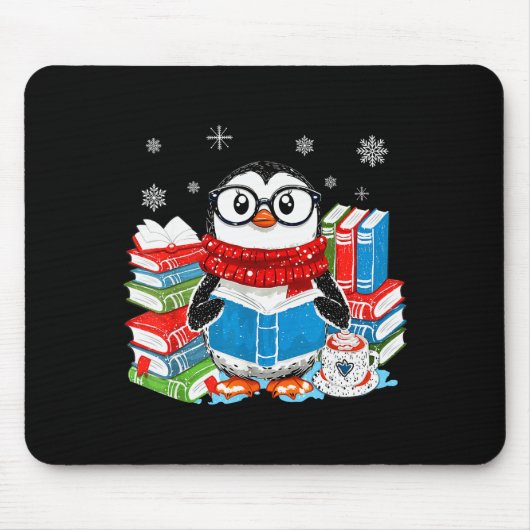 Christmas A Penguin Reading Book Snowflake Cocoa H Muismat (Voorkant)