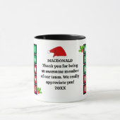 CHRISTMAS Aangepaste GEWELDIGE EMPLOYEE-waardering Mok (Midden)