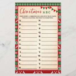 Christmas ABC Game Ugly Sweater Card Flyer