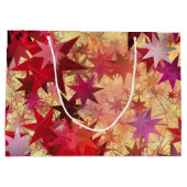 CHRISTMAS Abstracte rode roze bruine staren Groot Cadeauzakje (Achterkant)