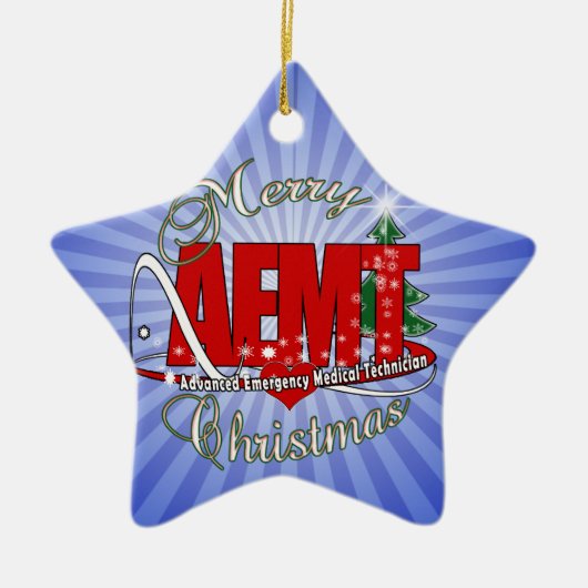 CHRISTMAS AEMT Advanced Emergency Medical Tech Keramisch Ornament (Voorkant)