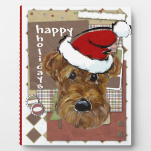 CHRISTMAS AIREDALE FOTOPLAAT