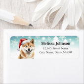 Christmas Akita Chien Retourner Adresse Étiquettes (En situation)