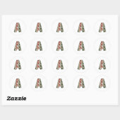 Christmas Alphabet (1) Ronde Sticker (Vel)