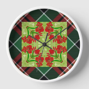 Christmas Amaryllis Plaid Onderzetter