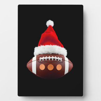 Christmas American Football Ball Santa Hat (2) Fotoplaat