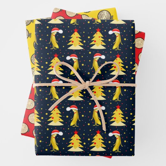 Christmas and banana inpakpapier vel (In situ)