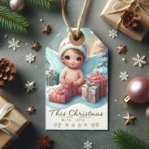 Christmas Angel Baby Gift Label
