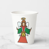 Christmas Angel Drummer Holiday Music Design Papieren Bekers (Voorkant)