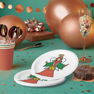 Christmas Angel Drummer Holiday Music Design Papieren Bordje