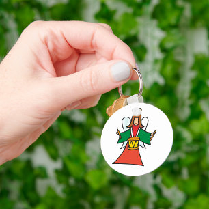 Christmas Angel Drummer Holiday Music Design Sleutelhanger