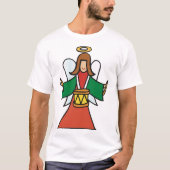 Christmas Angel Drummer Holiday Music Design T-shirt (Voorkant)