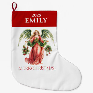 Christmas Angel Fancy vrolijke kersttypografie Grote Kerstsok