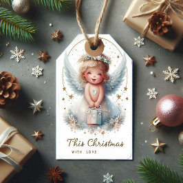 Christmas Angel Gift label, betoverd, magisch cade Cadeaulabel