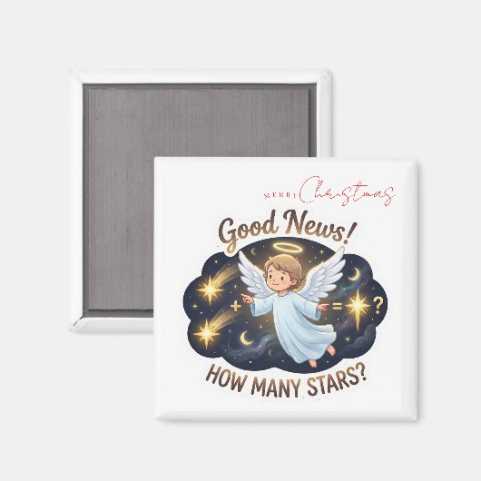 Christmas Angel Good News Math & Counting Game Magneet (Voorkant / Achterkant)