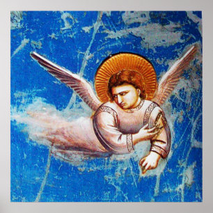 CHRISTMAS ANGEL IN BLUE SKY POSTER