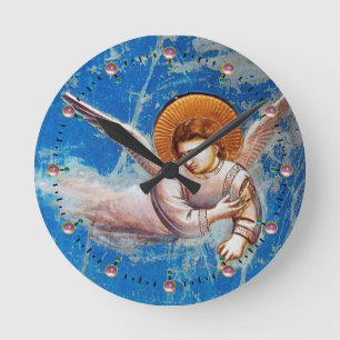 CHRISTMAS ANGEL IN BLUE SKY RONDE KLOK
