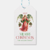 Christmas Angel Merry Christmas Typografie Cadeaulabel (Voorkant)