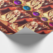 CHRISTMAS ANGEL MET BLAUW, PINK, PAARSE GEMSTONEN CADEAUPAPIER (Hoek)