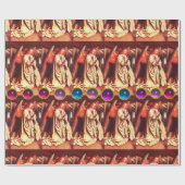 CHRISTMAS ANGEL MET BLAUW, PINK, PAARSE GEMSTONEN CADEAUPAPIER (Vlak)