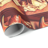 CHRISTMAS ANGEL MET BLAUW, PINK, PAARSE GEMSTONEN CADEAUPAPIER (Rol Hoek)