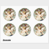 CHRISTMAS ANGEL MET HOLLY ROUND Sticker (Vel)
