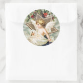 CHRISTMAS ANGEL MET HOLLY ROUND Sticker (Tas)