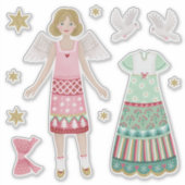 Christmas Angel Paper Doll Sticker Blad (Voorkant)