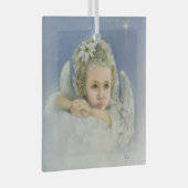 Christmas Angel Square Glas Ornament (Voorkant Rechts)