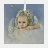 Christmas Angel Square Glas Ornament (Achterkant)