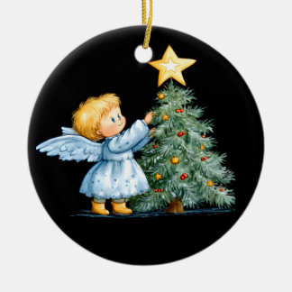 Christmas Angel Sweet and Heartfelt Personalize Keramisch Ornament