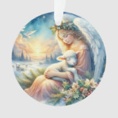 Christmas Angel with Lamb in Winter Peace (devant)