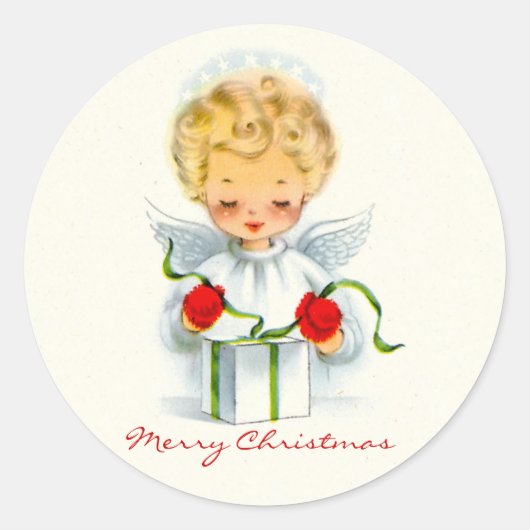 Christmas Angel Wrapping Gift Sticker (Voorkant)