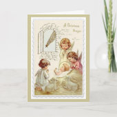 Christmas, Angels, Baby Jesus, Lamb, Manger Feestdagen Kaart (Voorkant)