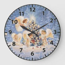 Christmas Angels Wall Clock Grote Klok