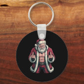 Christmas Angry Santa Middle Finger Sarcastic Xmas Sleutelhanger (Voorkant)