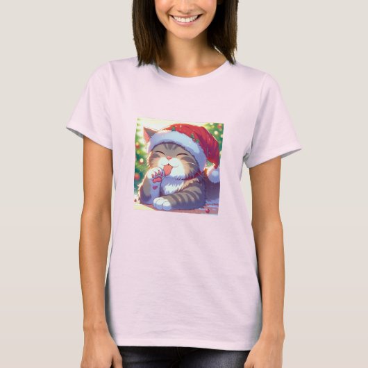  Christmas anime kitty T-Shirt (Devant)