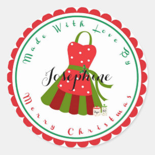 Christmas Apron Baking de faveur autocollants