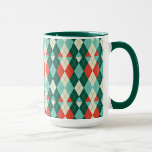 Christmas Argyle - Retro Style Mok