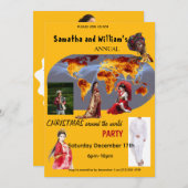 Christmas Around The World Party Invitation (Devant / Derrière)