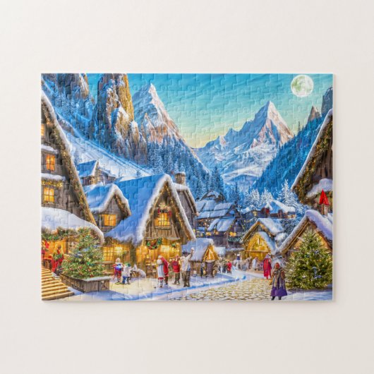 Christmas Art Town 3 The Daily Jigsaw puzzle Récen (Horizontal)