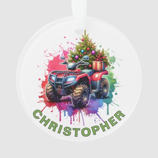 Christmas ATV Aangepaste naam Ornament (achterkant)
