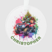 Christmas ATV Aangepaste naam Ornament (voorkant)